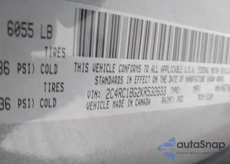 2019 Chrysler Pacifica Touring L z USA, uszkodzony, nr VIN 2C4RC1BG2KR532633